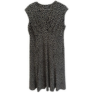 Jones New York Women’s Size 18W polka dot dress Black/Tan Travel Workwear Flaw
